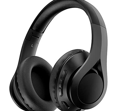 Bluetooth Headphones, 60 Hrs Playtime, Lightweight Headphones with Wireless Wired 2 Mode, Comfort Over Ear Headset, BT5.0, Foldable Headset with Microphone for TV/PC/HomeOffice