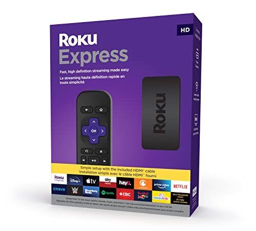 Roku Express | HD Streaming Media Player with Simple Remote and Premium HDMI Cable