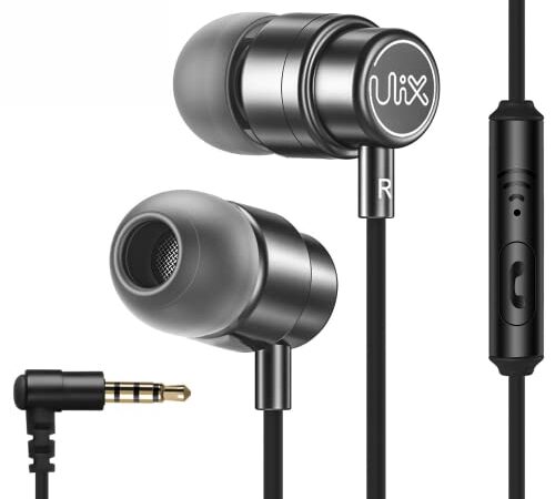ULIX Rider Wired Earbuds in-Ear Headphones, Earphones with Microphone, 5 Years Warranty, with Anti-Tangle, Reinforced Cable, 48 Ω Driver, Intense Bass, Super Resistant for iPhone, iPad, Samsung