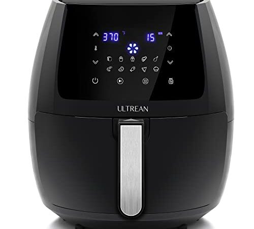 ULTREAN 5.8 Quart Air Fryer, Electric Hot Air Fryers Oilless Cooker with 10 Presets, Digital LCD Touch Screen, Nonstick Basket, 1700W, UL Listed (Black)