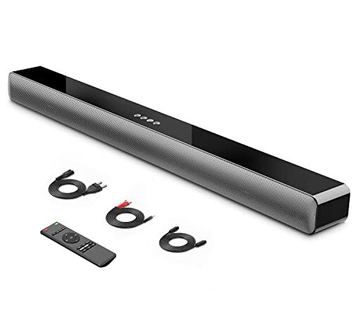 100W TV Soundbar Surround 3D Sound, Rich Bass, Wireless Bluetooth Sound Bar Slim w/HiFi Dynamic EQ Sound, Compatible with 4K/Smart TV, HDMI-ARC, Optical, AUX, USB Wired, Home Entertainment for Dad