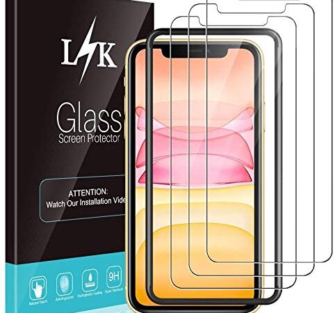 3 Pack LϟK Screen Protector Compatible for iPhone 11 and iPhone XR 6.1 inch Tempered Glass, Easy Installation Tray, 9H Hardness, Case Friendly