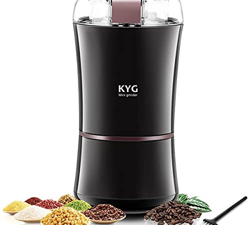 KYG Coffee Grinder, Electric Grinder for Flax, Nut, Pepper, Seeds, Spice Grinder Electric 300W with Stainless Steel Blades