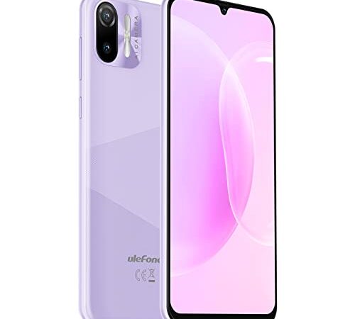 Latest Android 11 Phone, Ulefone Note 6 Unlocked Smartphone, 6.1” HD+ Full Screen, Quad-core 1GB+32GB Mobile Phone, 3300mAh Battery, Face Unlock, AI Camera 5MP+2MP Cell Phones- Purple