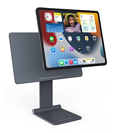 LULULOOK Magnetic iPad Pro Stand for iPad Pro 11” Premium Foldable Portable Adjustable Holder 360° Rotation Floating iPad Stand for Apple iPad Pro 11'' 1st/2nd/3rd Gen, iPad Air 4th, iPad Air 5th