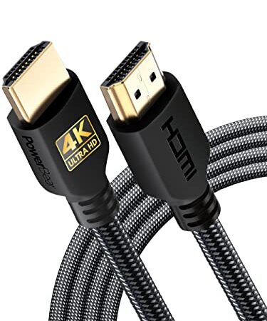 PowerBear 4K HDMI Cable 10 ft | High Speed, Braided Nylon & Gold Connectors, 4K @ 60Hz, Ultra HD, 2K, 1080P & ARC Compatible | for Laptop, Monitor, PS5, PS4, Xbox One, Fire TV, Apple TV & More