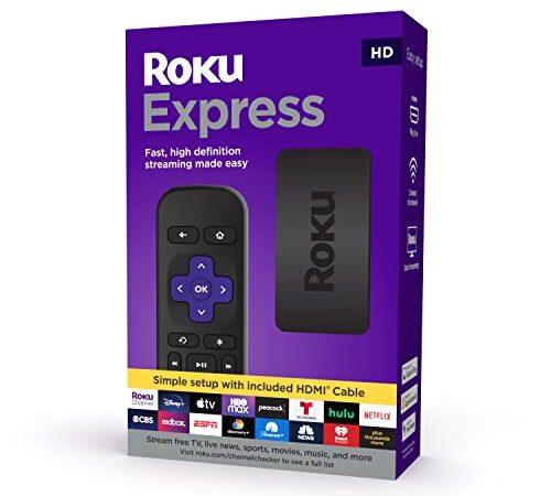 Roku Express | HD Streaming Media Player with High Speed HDMI Cable and Simple Remote