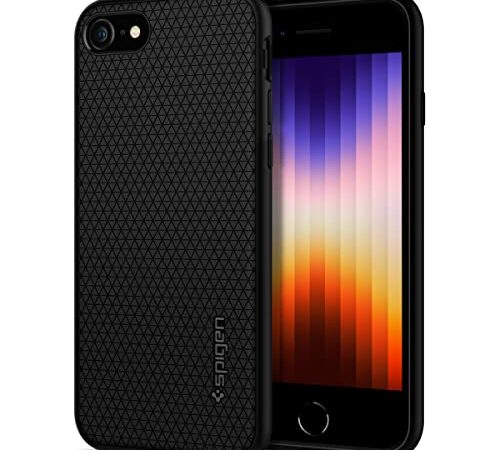 Spigen iPhone SE 2022 Case, Designed for iPhone SE Case 2022, iPhone SE 2020 Case, SE 3, iPhone 8 Case, iPhone 7 Case Liquid Air - Black