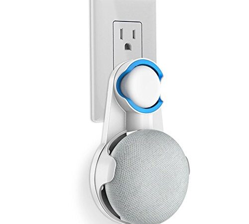 SPORTLINK Outlet Wall Mount Stand Hanger for Google Home Mini Voice Assistants, Compact Holder Case Plug in Kitchen Bathroom Bedroom, Hides The Google Home Mini Cord (White)