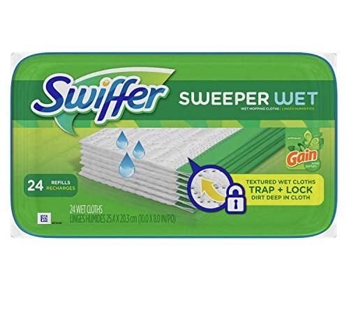 Swiffer Sweeper Wet Mopping Cloths Refills, Gain Original Scent, 24 Count (Packaging May Vary)