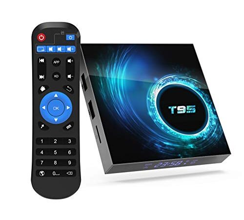 T95 Android 10.0 TV Box, YAGALA Android Box with Allwinner H616 Quad-Core 64bit ARM Corter-A53 CPU Mali G31 MP2 GPU 2GB RAM 16GB ROM 6K 4K Output 2.4GHz+5GHz WiFi 100M LAN Enternet Bluetooth 5.0