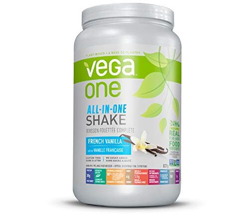 Vega One All-In-One Plant Based Protein Powder French Vanilla (20 Servings, 827g) - Plant Based Vegan protein, Non Dairy, Gluten Free, Non GMO