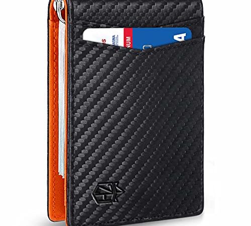 Zitahli Mens Slim Wallet with Money Clip Minimalist RFID Front Pocket Wallets for Men