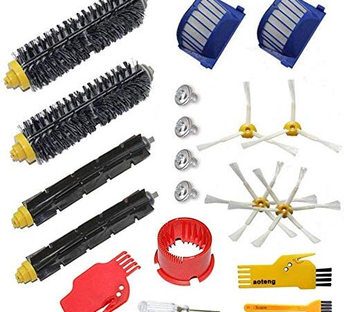 Accessory Kit for Irobot Roomba 600 Series Robot Vacuum Cleaner Replacement Parts 529 585 595 600 610 620 630 650 660 670 Pack of 2 Beater Brushes,2 Bristle Brushes,2 Filters,4 Side Brushes