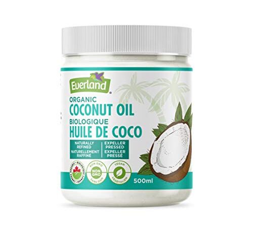 Everland Coconut Oil Refined, Clear Glass Jar, 500ml