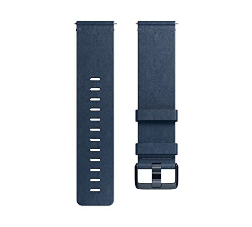 Fitbit Versa Accessory Band with Leather and Midnight Blue, Small, 1 Count