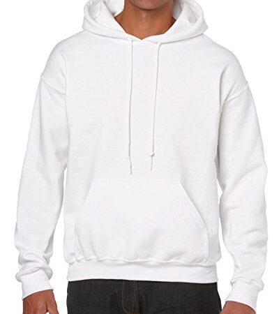 Gildan Adult Fleece Hooded Sweatshirt, Style G18500, White, Medium