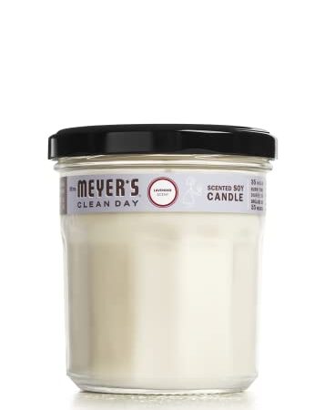 Mrs. Meyer's Clean Day Scented Soy Aromatherapy Candle, 35 Hour Burn Time, Made with Soy Wax and Essential Oils, Lavender Scent, 200 gram Candle Jar