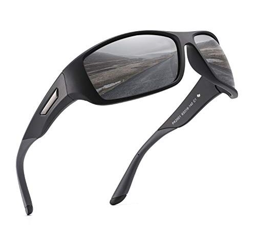 PUKCLAR Polarized Sports Sunglasses for Men Women Running Cycling Fishing Driving Golf Tr 90 Unbreakable Frame