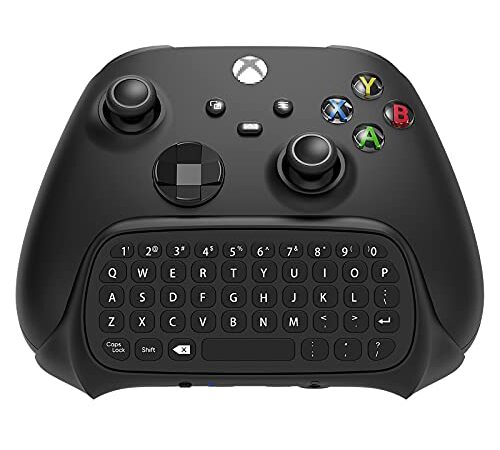 Wireless Controller Keyboard for Xbox Series X/S/Xbox One/S/Controller Gamepad, 2.4Ghz Mini QWERTY Controller Keyboard Gaming Chatpad with Audio/Headset Jack for Xbox Series X/S Controller (Black)