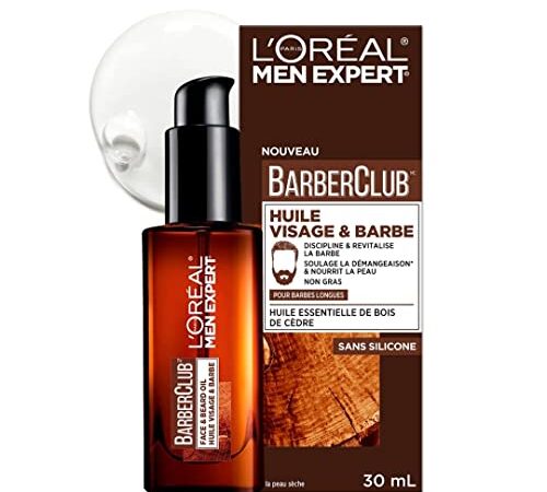 L'Oreal Paris Men Expert BarberClub, Long Beard + Face Oil, For Men With Beards, 30mL