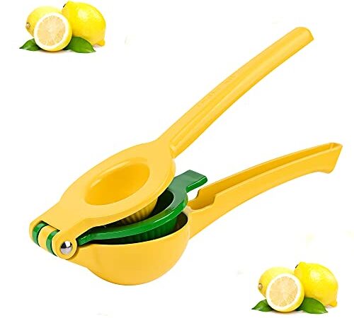 Smithcraft Premium Quality Metal Lemon Squeezer - Lime Presser - Manual Citrus Juice Press Hand-held Lime Juicer Color Yellow