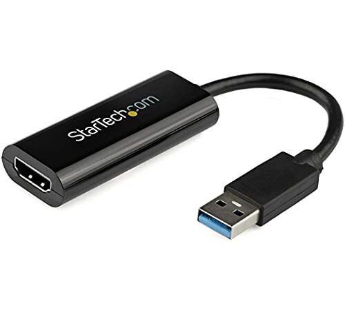 StarTech.com USB 3.0 to HDMI Adapter - 1080p (1920x1200) - Slim/Compact USB Type-A to HDMI Display Adapter Converter for Monitor - External Video & Graphics Card - Black - Windows Only (USB32HDES)