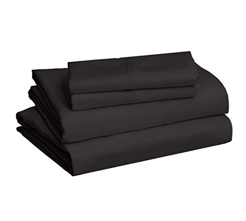 AmazonBasics Light-Weight Microfiber Sheet Set - Full, Black