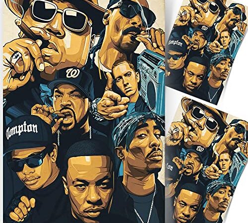 Fashion West Coast Gangster Hip Hop Music Star Rappers Posters and Prints Artwork Canvas Painting Wall Art Pictures for Home Room Decoration (Not Framed,16X24inch?40x60cm))