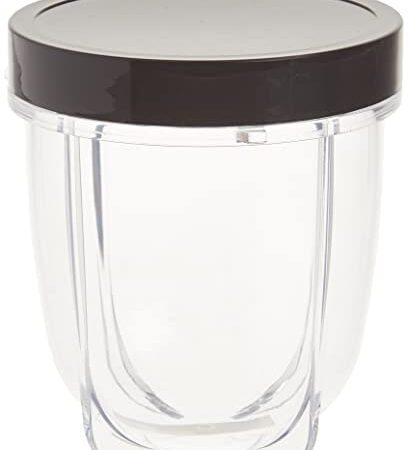 Magic Bullet MBM-U0231 12 oz Short Cup with Resealable Lid, Clear/Black