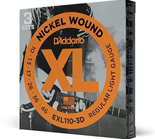 D'Addario EXL110 Nickel Wound Electric Guitar Strings 3 Pack - Regular Light 10-46