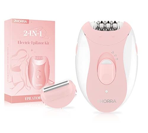 Epilator for Women, [2 in 1] Epilator Hair Removal with Electric Razor, Cordless Women Electric Tweezers with 18 for Dry Use, Portable Epilator for Women with LED for Legs, Arms, Armpit