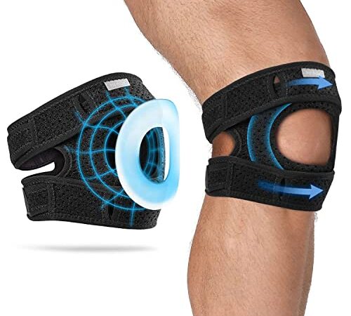 Fit Geno 1-Pack Patella Knee Brace for Knee Pain, Knee Compression Sleeve Knee Brace for Arthritis Pain and Support, Essential Workout Knee Guard Knee Pads for Women and Men