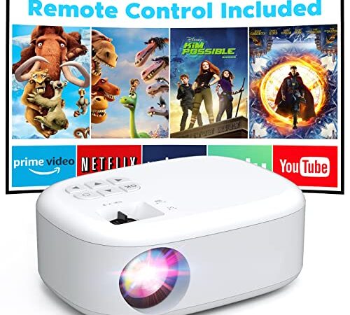 Hiwoly Mini Projector with 7500 Brightness,1080P Supported Portable Home Theater Movie Projector, Compatible with TV Stick,HDMI,USB,VGA,AV for Home Entertainment