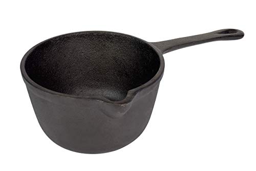 Jim Beam JB0204 Pre-Seasoned Heavy Duty Construction Cast Iron Basting Pot for Grilling and Oven, Large, Black
