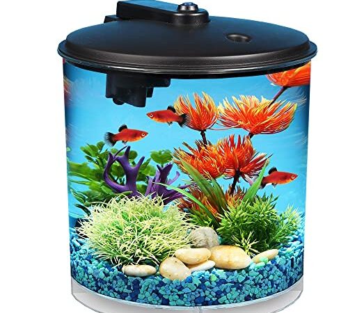 KOLLER PRODUCTS Aquarius AquaView 360 Aquarium Kit with LED Light, 2-Gallon