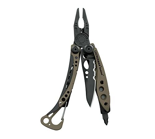 LEATHERMAN, Skeletool Lightweight Multitool with Combo Knife and Bottle Opener, Coyote Tan