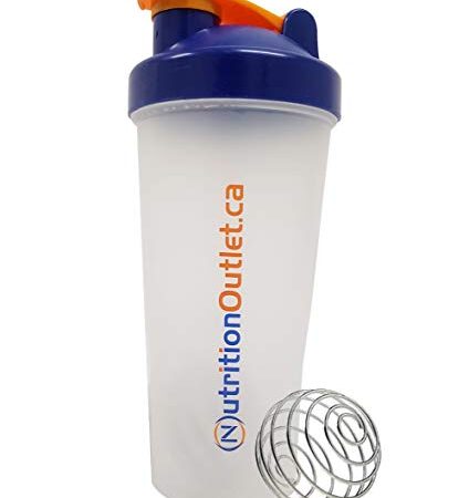 Nutrition Outlet Classic Protein Shaker Bottle - Stainless Steel Ball Blender Technology - 600ml Water Bottle