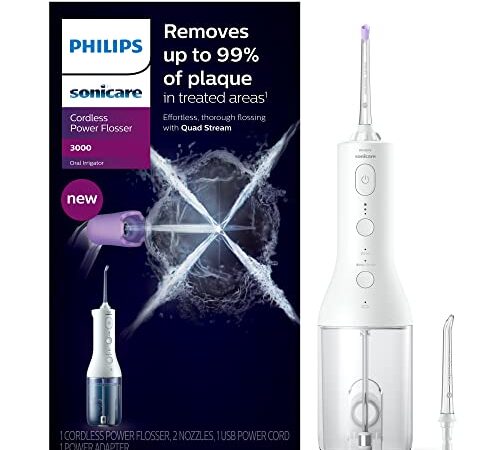 Philips Sonicare Power Flosser 3000 Cordless, Oral Irrigator, White HX3806/21