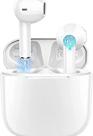 Wireless Earbuds, Bluetooth Headphones, Wireless Headphones with Noise Canceling Microphone and Charging Case, Power Display, Immersive Deep Bass Air Buds for iPhone/Android