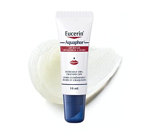 EUCERIN AQUAPHOR Lip Balm Healing Ointment for Extremely Dry, Chapped and Cracked Lips,10ml | Aquaphor Lip Repair | Non-Comedogenic lip balm | Fragrance-free lip balm | Recommended by Dermatologists