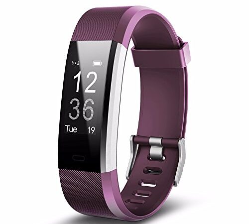 Lattie Fitness Tracker with Heart Rate Monitor, Smart Watch Activity Tracker Pedometer Sports Bracelet with Sleep Monitor Step Calorie Counter Wristband for Android and iOS Smartphone (Purple)