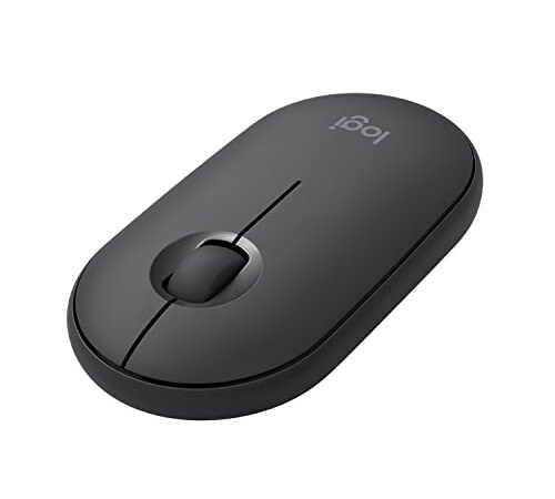 Logitech Pebble Wireless Mouse with Bluetooth or 2.4 GHz Receiver, Silent, Slim Computer Mouse with Quiet Clicks, for Laptop/Notebook/iPad/PC/Mac/Chromebook - Graphite