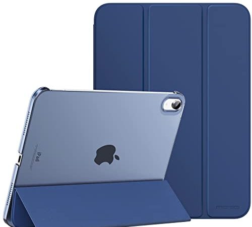 MoKo iPad 10th Generation Case 2022, Slim Stand Hard PC Translucent Back Shell Smart Cover Case for iPad 10th Gen 10.9 inch 2022, Support Touch ID, Auto Wake/Sleep,Navy Blue