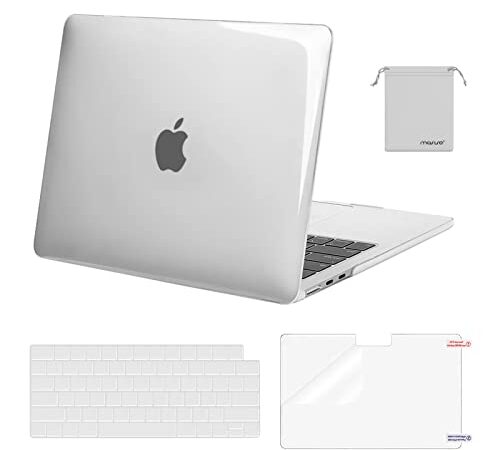 MOSISO Compatible with MacBook Air 13.6 inch Case 2022 2023 Release A2681 M2 Chip with Liquid Retina Display Touch ID, Plastic Hard Shell Case&Keyboard Cover&Screen Protector&Storage Bag, Crystal Clear