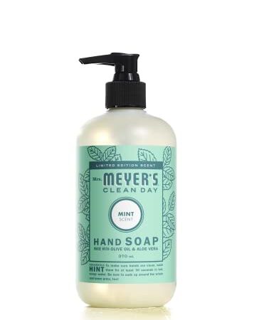 Mrs. Meyer's Clean Day Liquid Hand Soap, Cruelty Free and Biodegradable Hand Wash Made with Essential Oils, Mum Scent, 370 ml Soap Pump Bottle