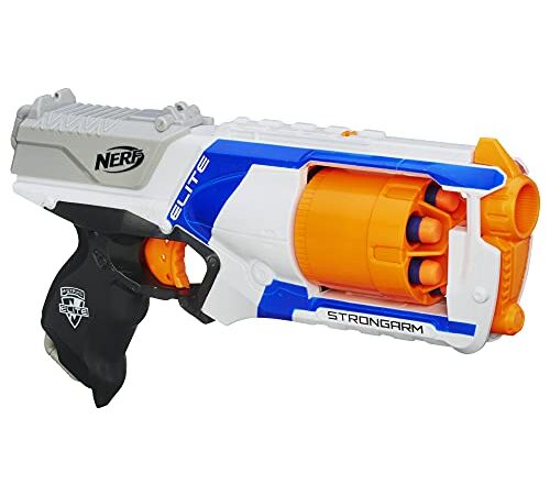 Nerf N Strike Elite Strongarm Toy Blaster with Rotating Barrel, Slam Fire, and 6 Official Nerf Elite Darts for Kids, Teens, and Adults(Amazon Exclusive)