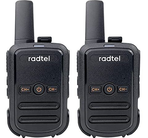 Radtel RT12 Rechargeable Walkie Talkies for Adults Long Range Handheld FRS Two Way Radio 16CH Handsfree VOX for Camping Hiking (Black)