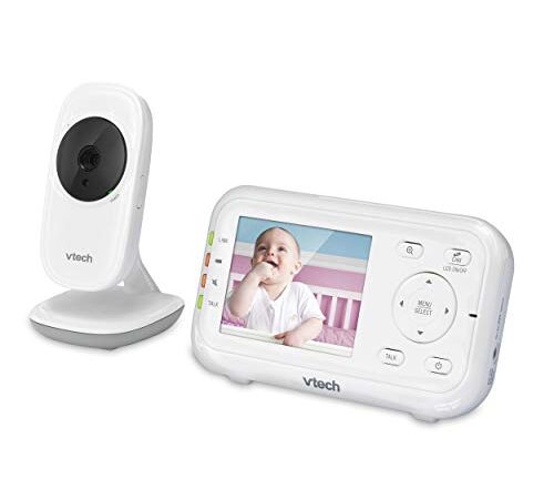 VTech VM3252 Digital Audio/Video Baby Monitor with Temperature Sensor, 1 Count, White